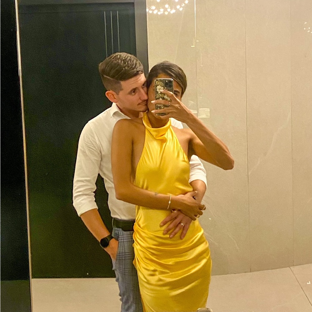 Orange Amanda Uprichard Halter Neck Dress